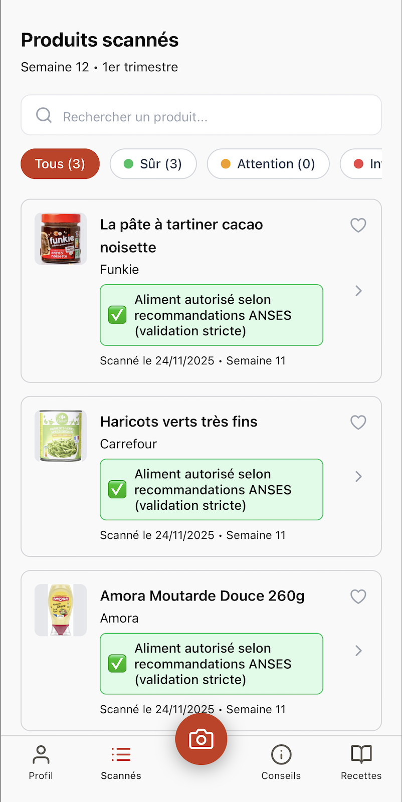 Gaïa produits scannés